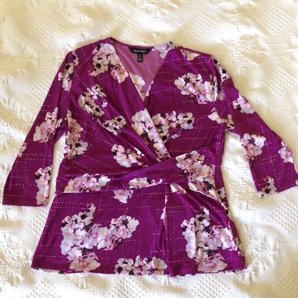 Versatile Ellen Tracy faux wrap top